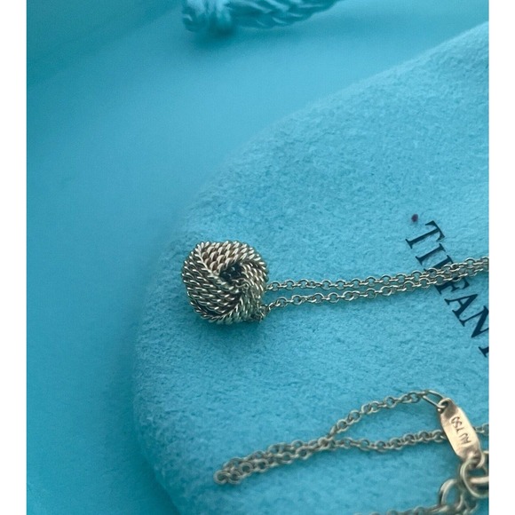 Tiffany & Co 18k Gold Mesh Twist knot Bead Ball 10mm Necklace 16” - Picture 1 of 12